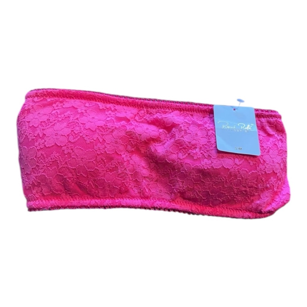 NWT Padded Bandeau lace pink  bra size S/M